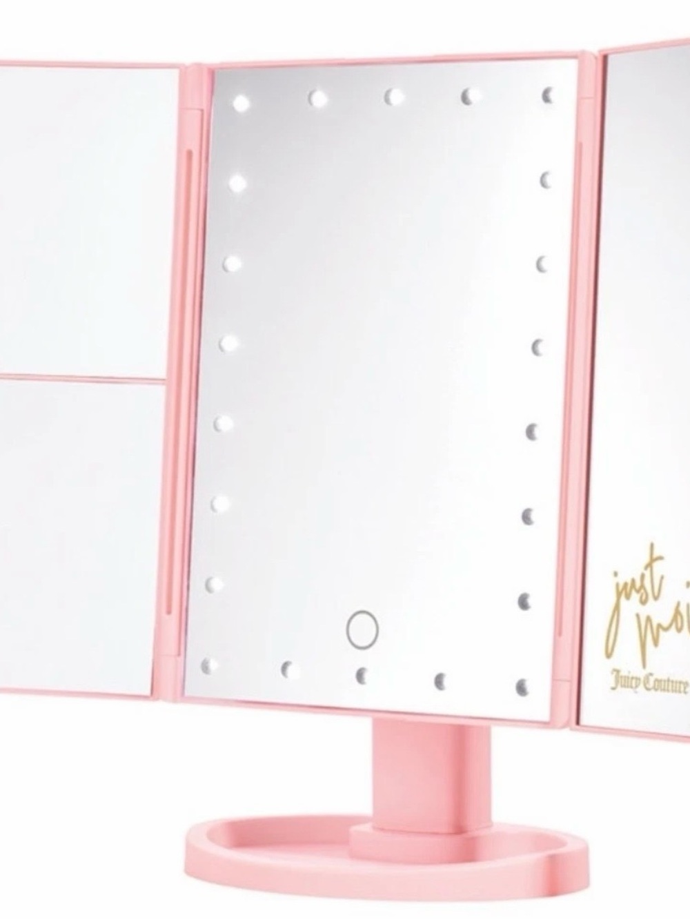 Juicy Couture Pink LED Tri-Panel Vanity Mirror